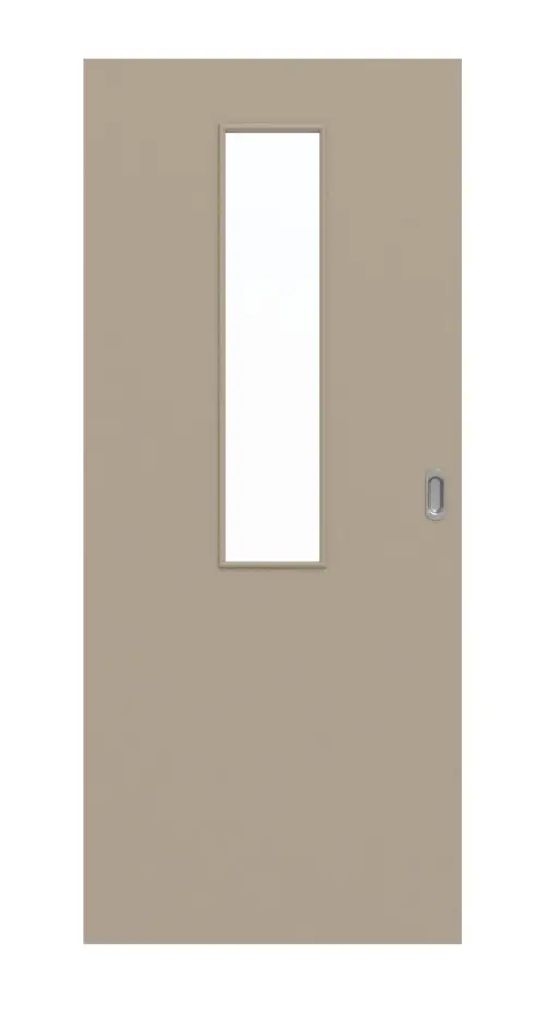 Widok frontowy drzwi przesuwne ultramatowy taupe (kolor ciemnoszaro-brązowy) LA 4 Basic - Huga