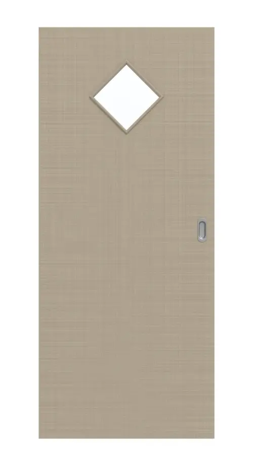 Widok frontowy drzwi przesuwnych Cotton like taupe (kolor ciemnoszaro-brązowy) LA 6 Basic - Huga