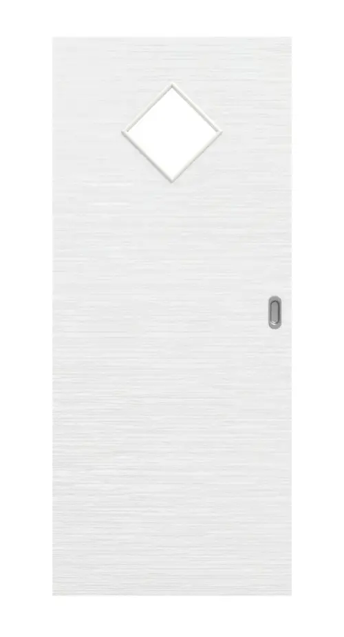 Widok frontowy drzwi przesuwne biel strukturyzowana LA 6 Basic - Huga