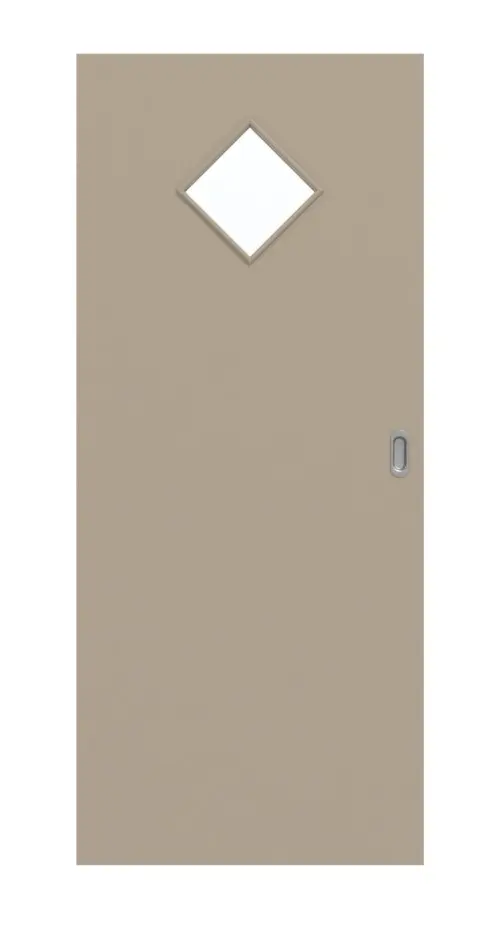 Widok frontowy drzwi przesuwne ultramatowy taupe (kolor ciemnoszaro-brązowy) LA 6 Basic - Huga