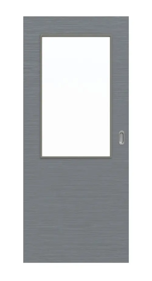 Widok frontowy drzwi przesuwne strukturyzowana Hygge szary LA 7 Basic - Huga