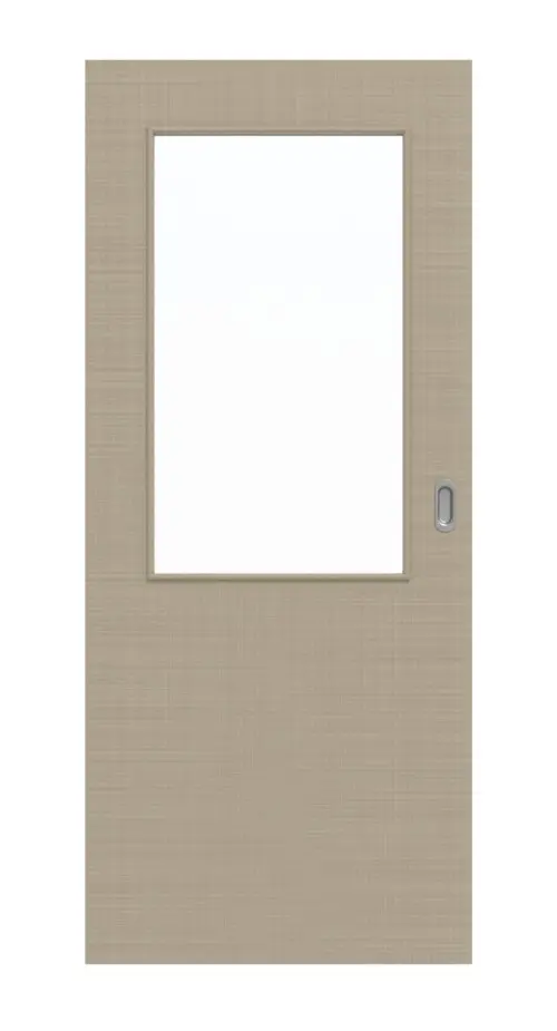 Widok frontowy drzwi przesuwnych Cotton like taupe (kolor ciemnoszaro-brązowy) LA 7 Basic - Huga