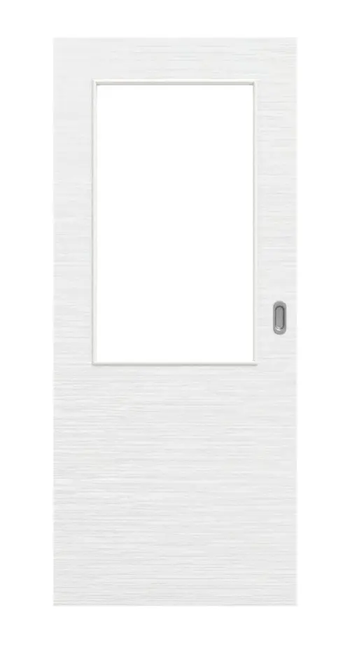 Widok frontowy drzwi przesuwnych biel strukturyzowana LA 7 Basic - Huga