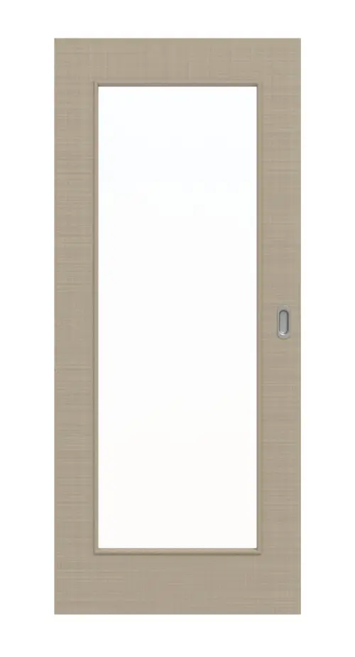 Widok frontowy drzwi przesuwnych Cotton like taupe (kolor ciemnoszaro-brązowy) LA 8 Basic - Huga