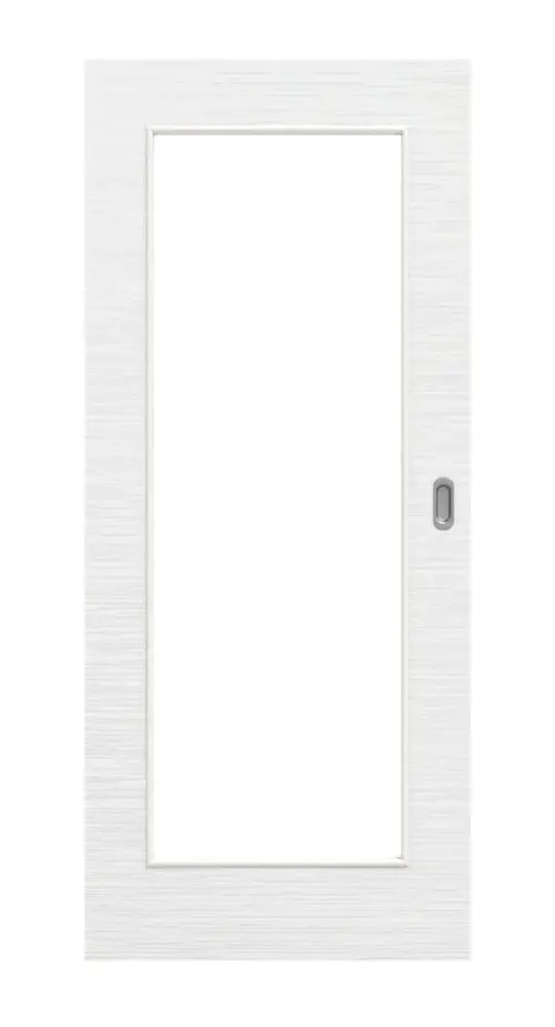 Widok frontowy drzwi przesuwnych biel strukturyzowana LA 8 Basic - Huga