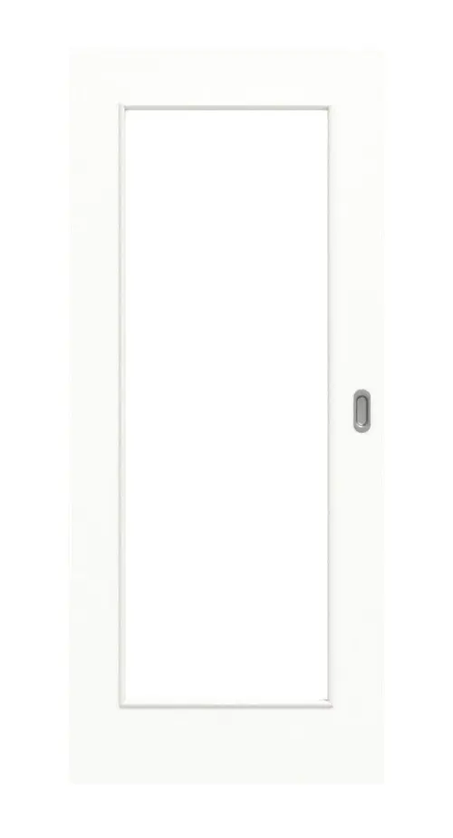 Widok frontowy drzwi przesuwne biel ultramatowa LA 8 Basic - Huga