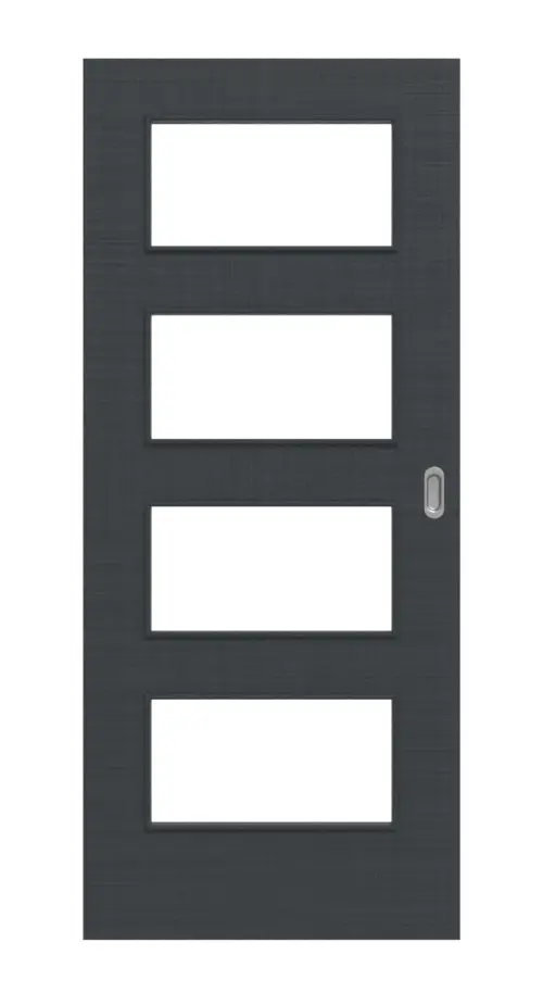 Widok frontowy drzwi przesuwnych Cotton like antracyt LA 9 Basic - Huga