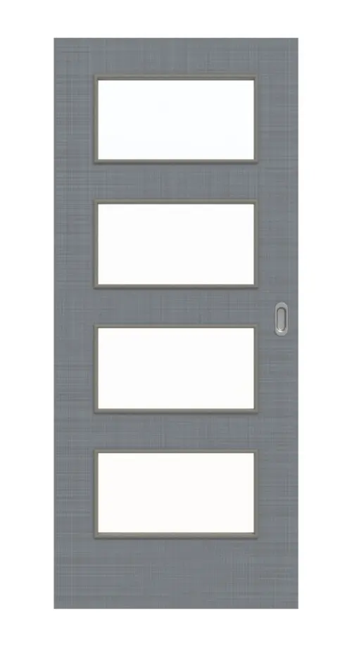 Widok frontowy drzwi przesuwnych Cotton like Hygge szary LA 9 Basic - Huga