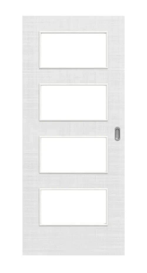 Widok frontowy drzwi przesuwnych biel bawełniana LA 9 Basic - Huga