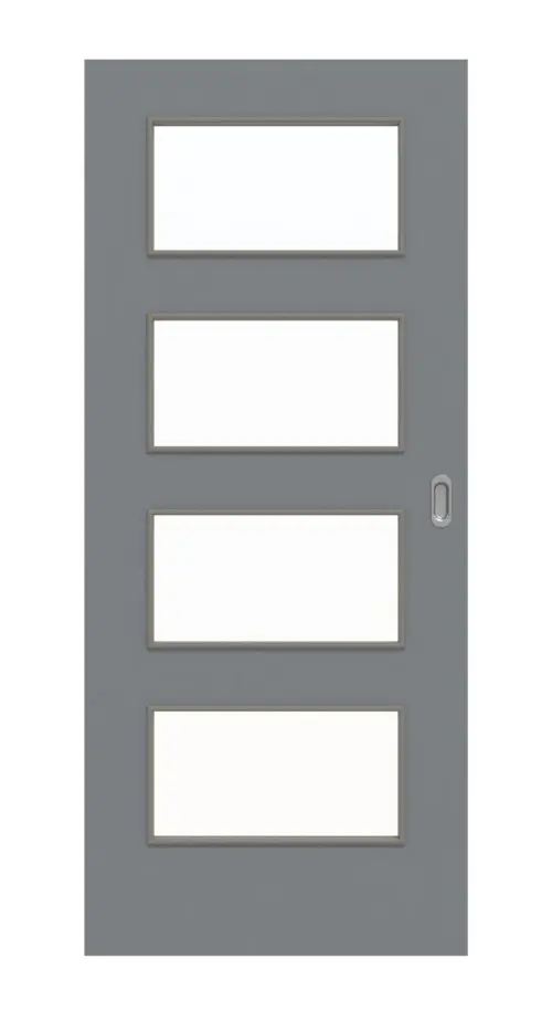 Widok frontowy drzwi przesuwnych ultramatowy Hygge szary LA 9 Basic - Huga