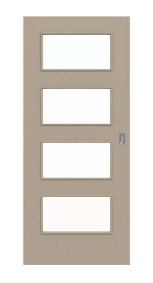 Widok frontowy drzwi przesuwnych ultramatowy taupe (kolor ciemnoszaro-brązowy) LA 9 Basic - Huga