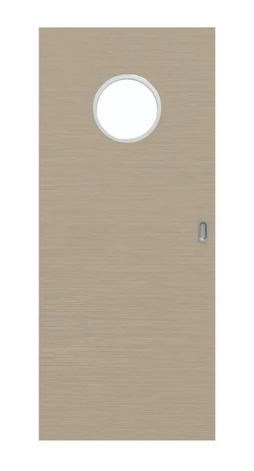 Widok frontowy drzwi przesuwnych strukturyzowanych taupe (kolor ciemnoszaro-brązowy) LA bulaj Basic - Huga