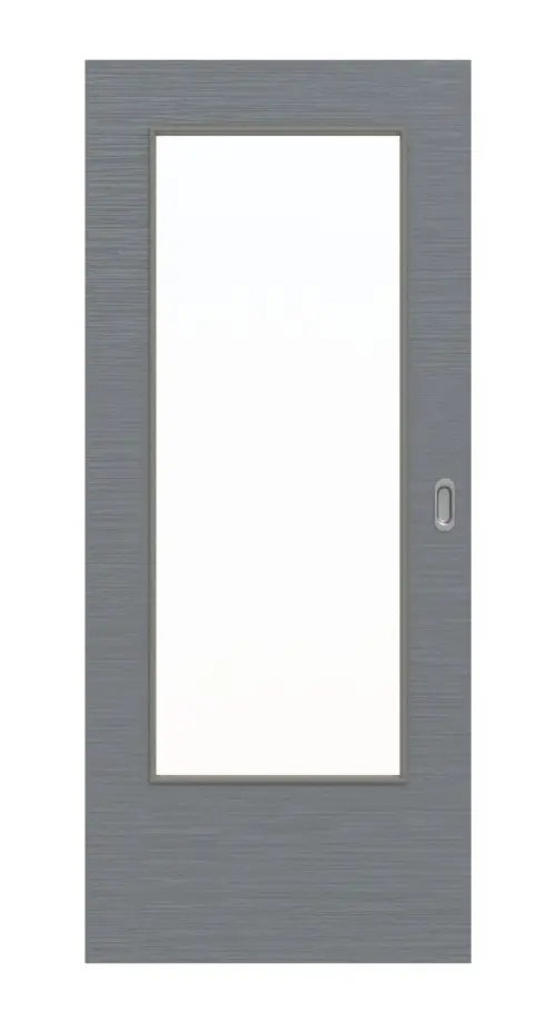 Widok frontowy drzwi przesuwne strukturyzowana Hygge szary LA-DIN Basic - Huga