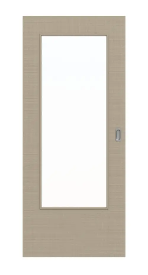 Widok frontowy drzwi przesuwne Cotton like taupe (kolor ciemnoszaro-brązowy) DIN-LA Basic - Huga