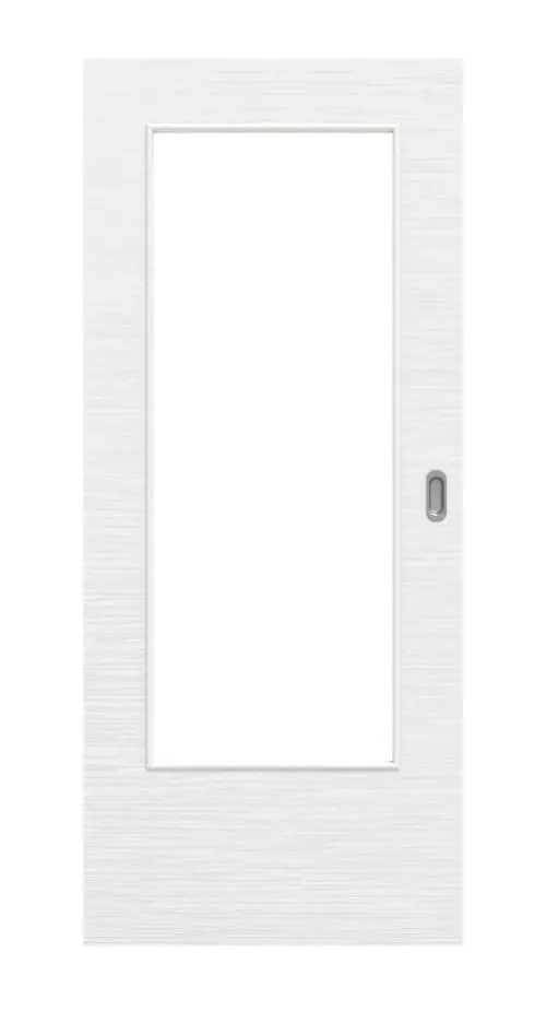 Widok frontowy drzwi przesuwne biel strukturyzowana DIN-LA Basic - Huga