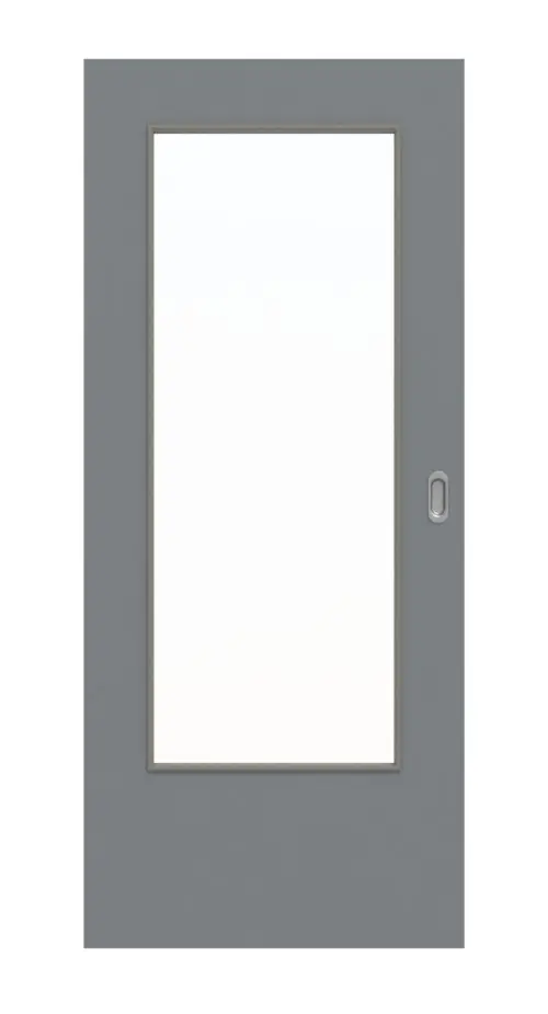 Widok frontowy drzwi przesuwnych ultramatowy Hygge szary LA-DIN Basic - Huga