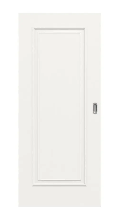 Widok frontowy styl wiejski 1 klasyczny Durat biały beskidzki RAL 9016 drzwi przesuwne - Huga