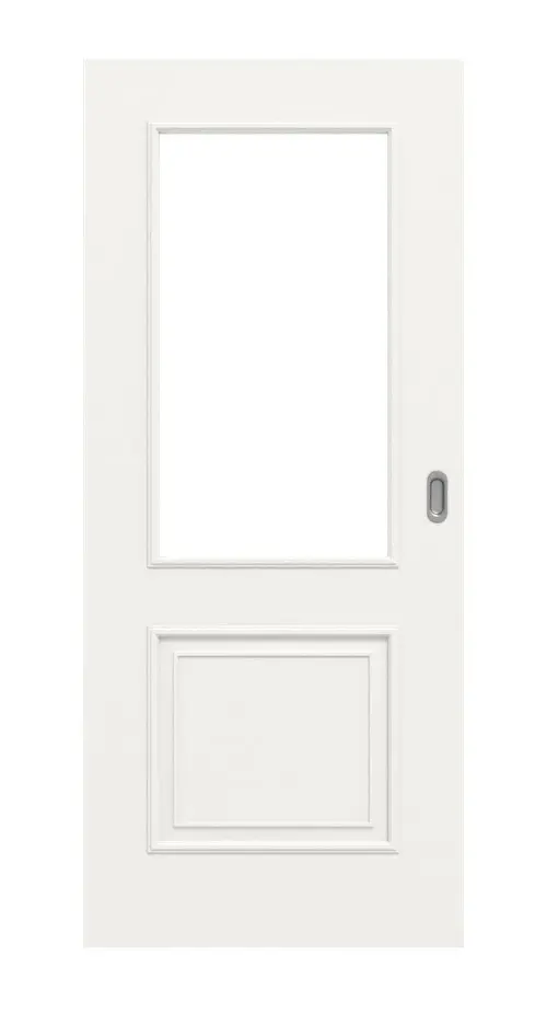 Widok frontowy - styl wiejski 2 LA klasyczny biały lakier drzwi przesuwne - Huga