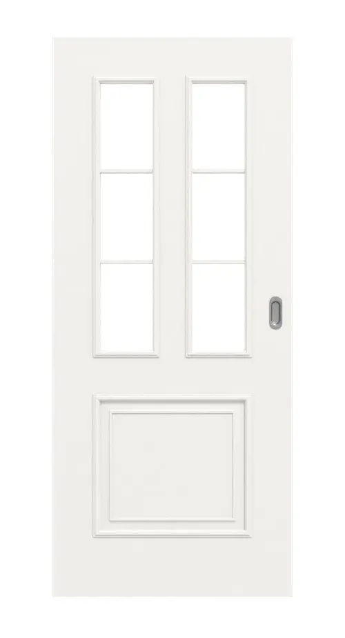 Widok frontowy styl wiejski 3 LA szpros 1/3 klasyczny biały lakier drzwi przesuwne - Huga