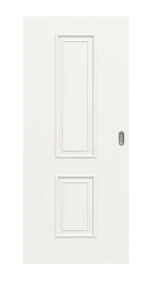 Widok frontowy styl wiejski 5 klasyczny Durat biały beskidzki RAL 9016 drzwi przesuwne - Huga