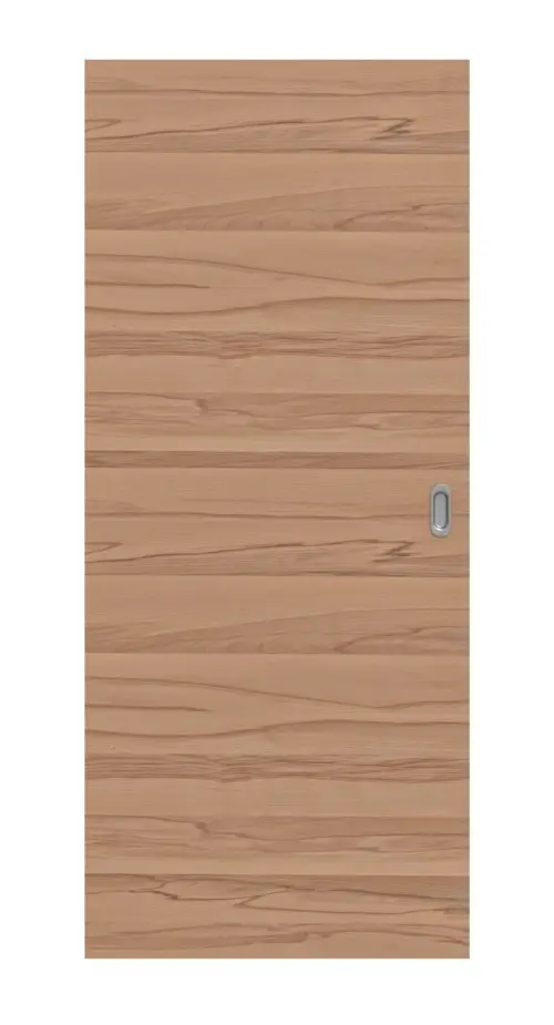 Widok frontowy drzwi przesuwnych marki LEBO, buk twardzielowy, matowy, Cross, fornirowane drewnem naturalnym