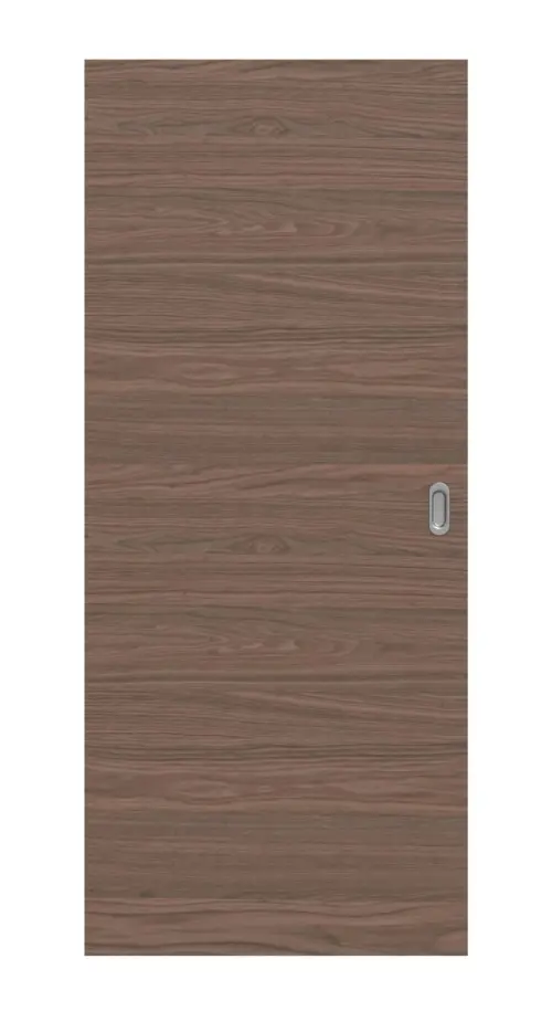 Widok frontowy drzwi przesuwnych LEBO orzech włoski matowy Cross fornirowane drewnem naturalnym