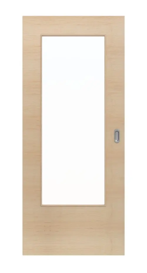 LEBO drzwi przesuwne klon kanadyjski matowy Cross fornirowane drewnem naturalnym z przeszkleniem 1 LA 16-40