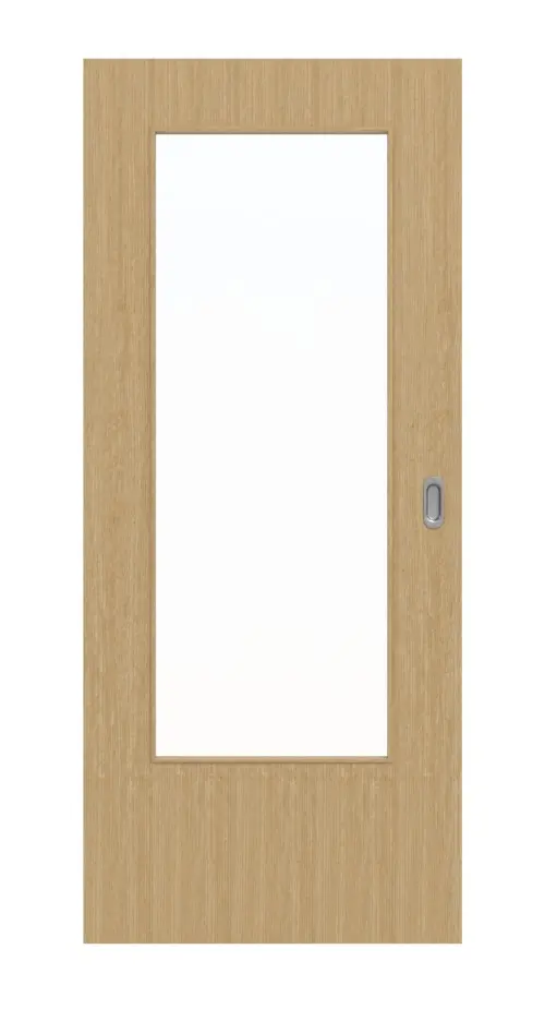 LEBO drzwi przesuwne Limba matowe fornirowane drewnem naturalnym z przeszkleniem 1 LA 16-40