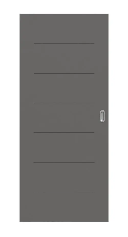 Widok frontowy drzwi przesuwnych Huga Signum 11 Hygge szary RAL 7037 Lack Concept