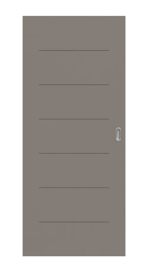 Widok frontowy drzwi przesuwnych Signum 11 Basic lakier taupe (kolor ciemnoszaro-brązowy) RAL 7048 - Huga