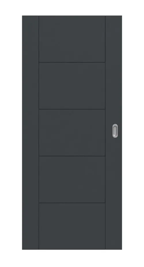 Widok frontowy modelu Groove 13 DesignLine lakier antracyt RAL 7016 drzwi przesuwne - Hörmann
