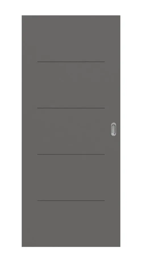 Widok frontowy drzwi przesuwnych Huga Signum 14 Hygge szary RAL 7037 Lack Concept