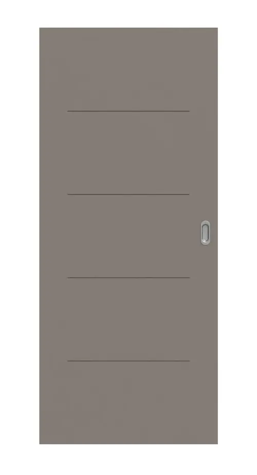 Widok frontowy modelu Signum 14 Basic lakier taupe (kolor ciemnoszaro-brązowy) RAL 7048 drzwi przesuwne - Huga
