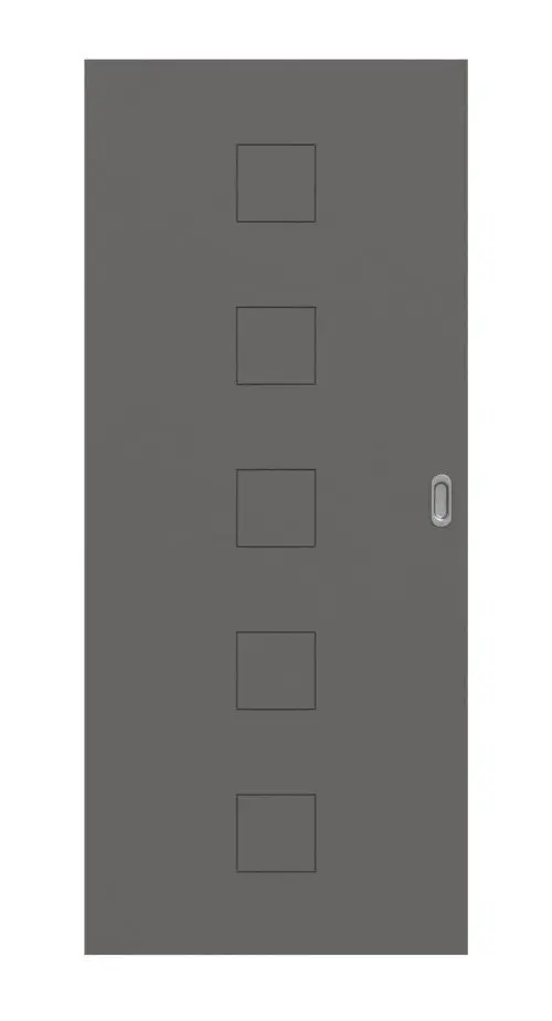 Widok frontowy firmy Huga drzwi przesuwne Signum 19 Hygge szary RAL 7037 Lack Concept