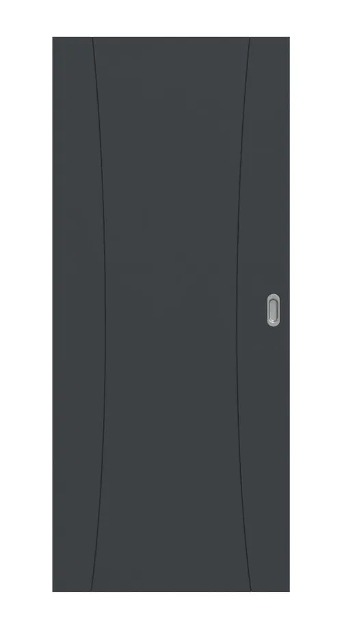 Widok frontowy drzwi przesuwnych Groove 20 DesignLine lakierowane antracyt RAL 7016 - Hörmann