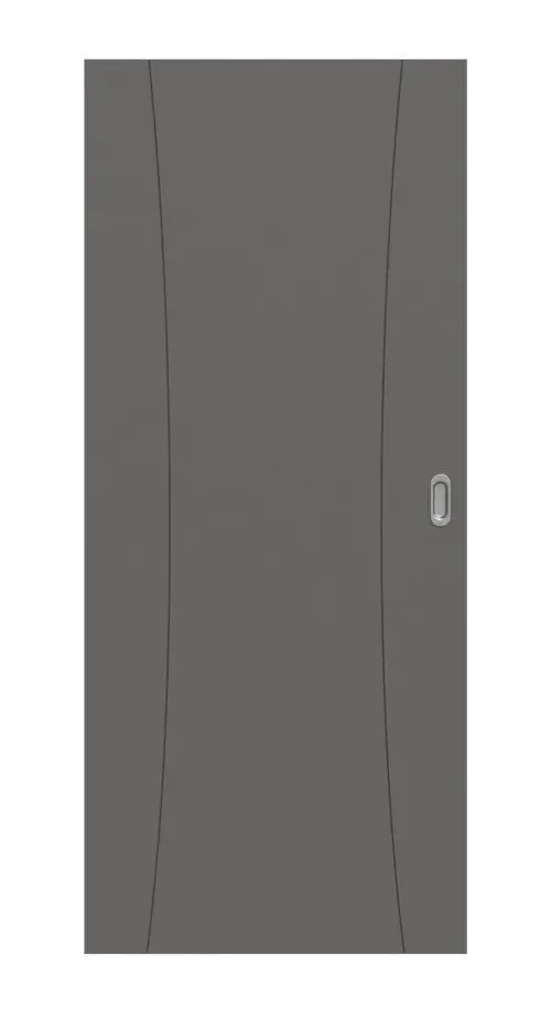 Widok frontowy drzwi przesuwnych Huga Signum 20 Hygge szary RAL 7037 Lack Concept
