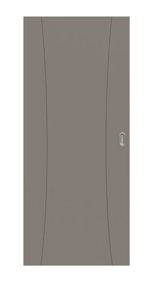 Widok frontowy lakierowanych drzwi przesuwnych Signum 20 Basic taupe (kolor ciemnoszaro-brązowy) RAL 7048 - Huga