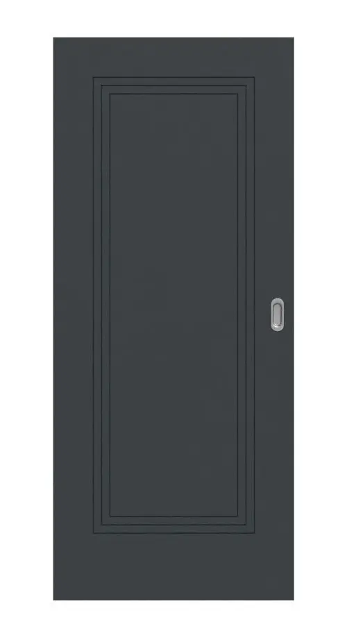 Widok frontowy drzwi przesuwnych lakierowanych Signum 21 Basic antracyt RAL 7016 - Huga