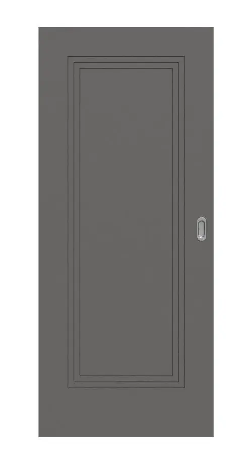 Widok frontowy drzwi przesuwnych marki Huga Signum 21 Hygge szary stalowy RAL 7037 Lack Concept