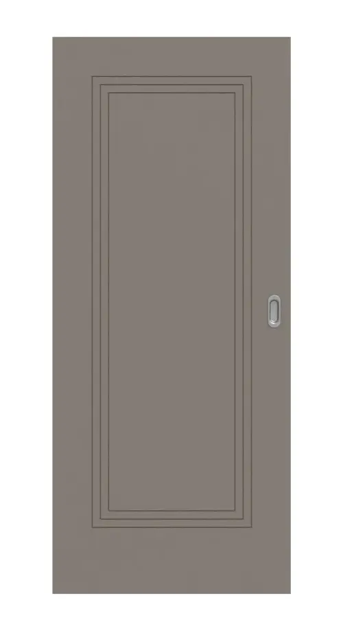 Widok frontowy Signum 21 Basic lakierowane taupe (kolor ciemnoszaro-brązowy) RAL 7048 drzwi przesuwne - Huga