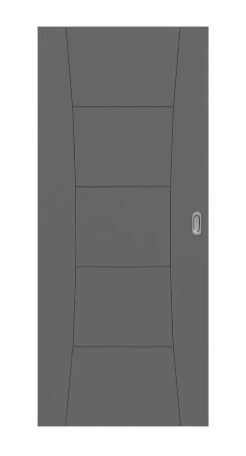 Widok frontowy drzwi przesuwnych Huga Signum 22 Hygge szary RAL 7037 lakier Concept
