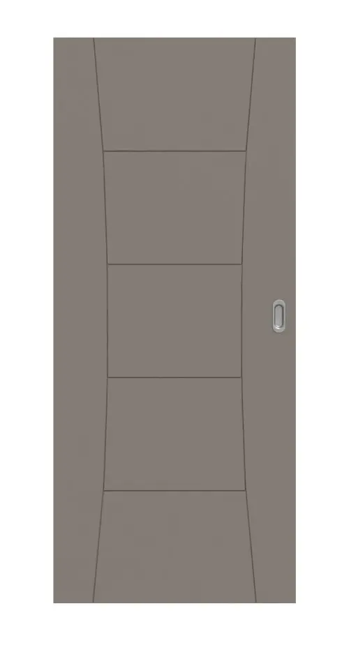 Widok frontowy modelu Signum 22 Basic lakierowanych taupe (kolor ciemnoszaro-brązowy) RAL 7048 drzwi przesuwne - Huga