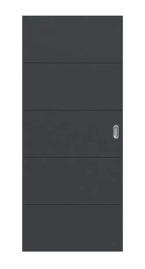 Widok frontowy drzwi przesuwnych Signum 27 Basic, lakier antracyt RAL 7016 - Huga