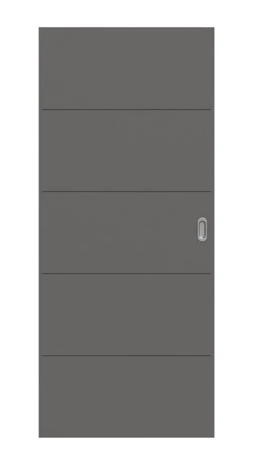 Widok frontowy drzwi przesuwnych Huga Signum 27 Hygge szary RAL 7037 Lack Concept