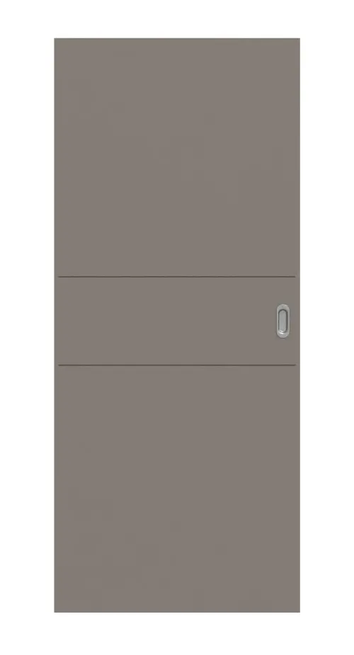 Widok frontowy modelu Signum 29 Basic lakier taupe (kolor ciemnoszaro-brązowy) RAL 7048 drzwi przesuwne - Huga