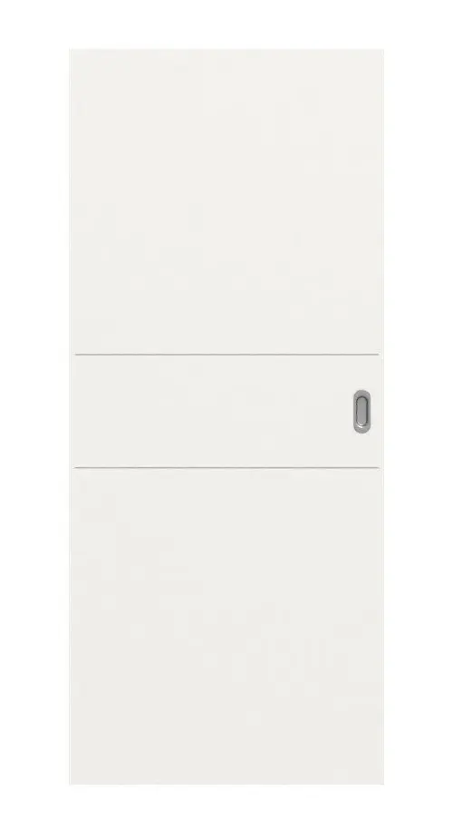 Widok frontowy Signum 29 Basic, drzwi przesuwne lakierowane, biały beskidzki RAL 9016 - Huga