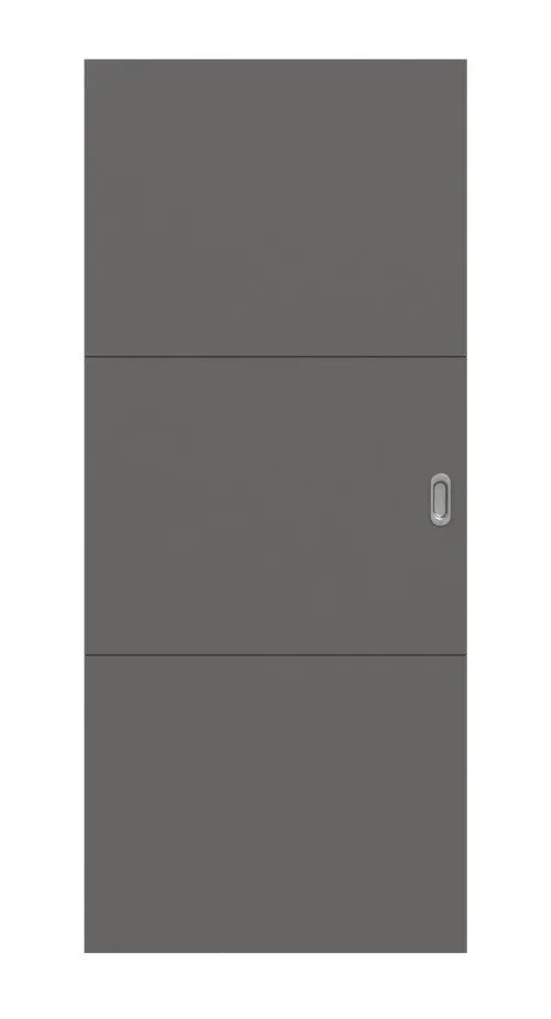 Widok frontowy drzwi przesuwnych Huga Signum 31 Hygge szary RAL 7037 Lack Concept