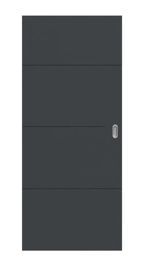 Widok frontowy drzwi przesuwnych Signum 34 Basic lakierowanych na antracyt RAL 7016 - Huga