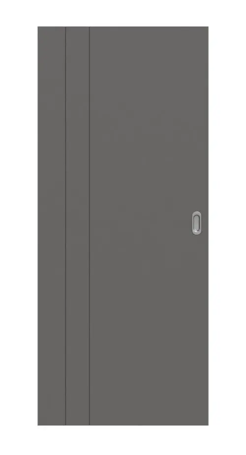 Widok frontowy drzwi przesuwne Huga Signum 39 Hygge szary RAL 7037 Lack Concept