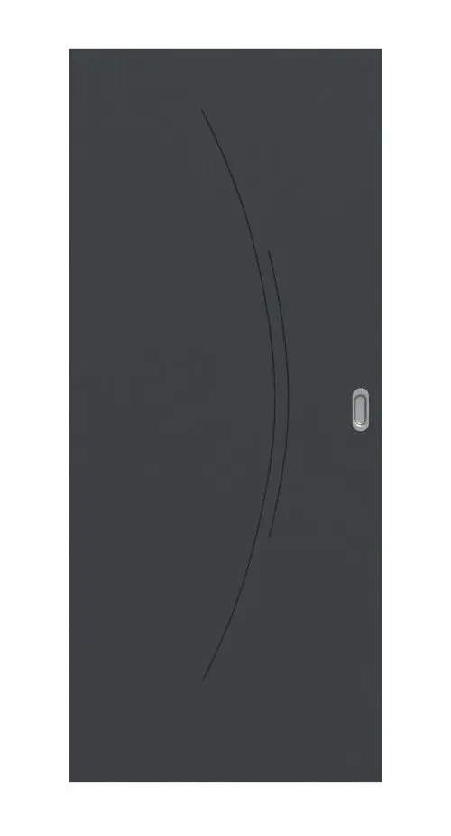 Widok frontowy modelu Signum 49 Basic lakierowane antracyt RAL 7016 drzwi przesuwne - Huga